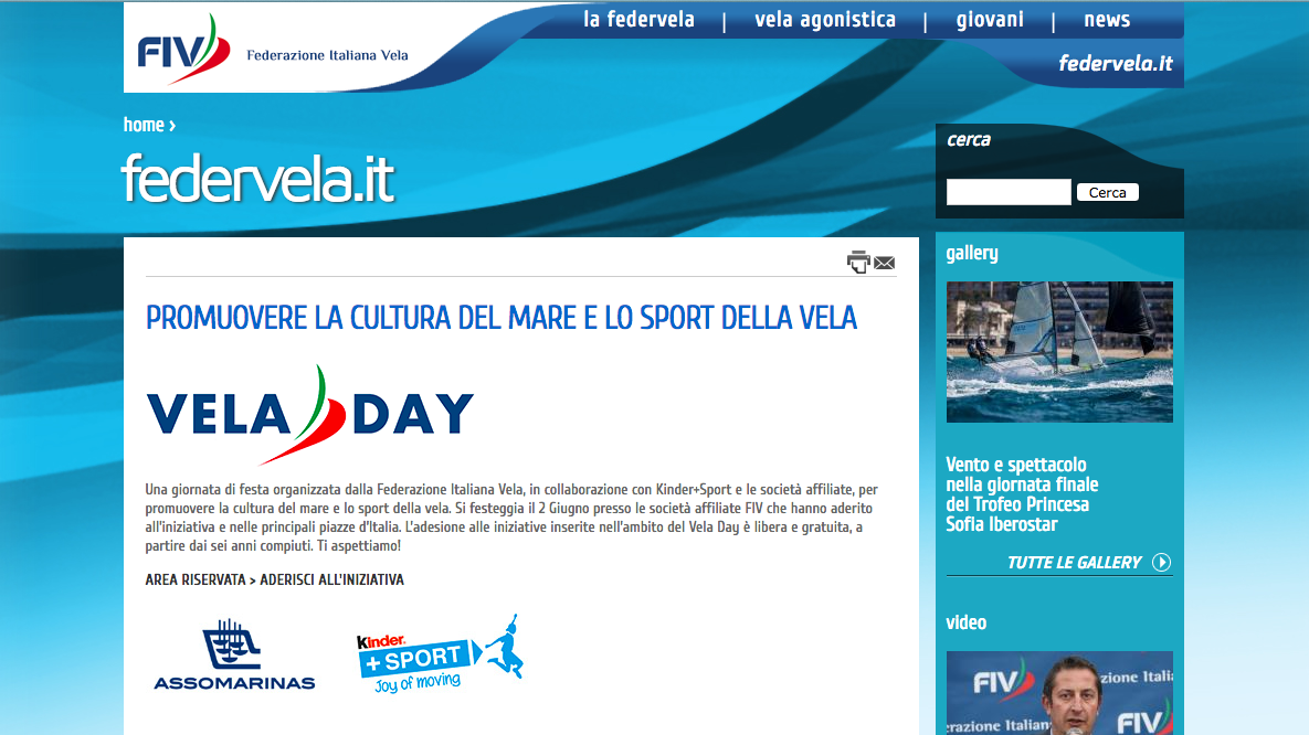 Vela Day 2018, confermato il 2 giugno